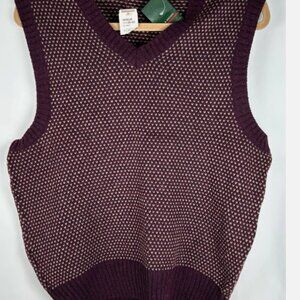 NWT Vtg Hill & Archer Maroon Wool Sweater Vest Mens M 38-40 Golf Preppy Italy